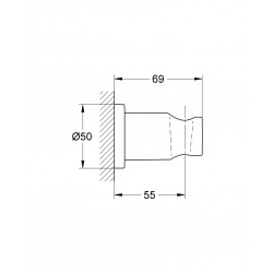 Rainshower Support mural pour douchette, Hard Graphite Brossé (27074AL0)