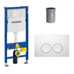 Geberit Pack Geberit  DuoFix 100 + Plaque de Commande Delta 21 Blanche (SETUP100-PRO1)