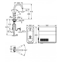 Blue Home Kit de démarrage Mitigeur bec C, Chrome (31455001)