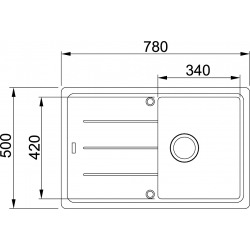 BASIS Évier Fragranit  BFG 611-78, 780x500 mm, onyx (114.0285.169)