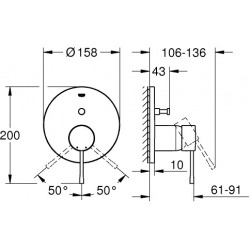 Essence Mitigeur mécanique 2 sorties avec inverseur (24058001)