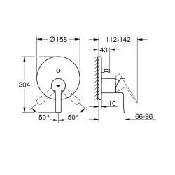 Lineare Mitigeur monocommande bain/douche pour Rapido SmartBox supersteel  (
