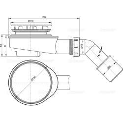 Bonde de douche ultra plate (A491CR)