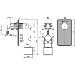  Siphon Entonnoir DN40 et DN50 avec cache en acier inoxydable (AKS7)