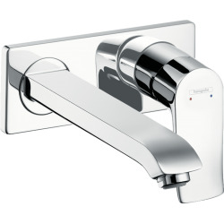 Hansgrohe Metris - Mitigeur lavabo encastré mural, Bec long 225mm, Chrome (31086000)