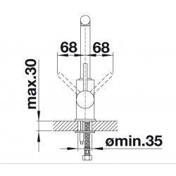  Mitigeur d'évier MILA à angle droit et bras pivotant 360°, Chrome ( 519414)