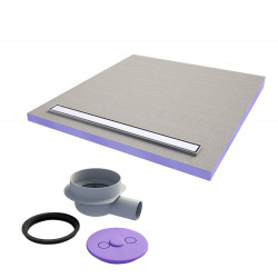 Jackon JACKOBOARD 180x90 cm Receveur à carreler Aqua line easy avec barrette +  siphon horizontal (4511207 + 4515478)