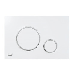  Plaque de commande blanche double touche contour chrome (M770)