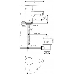Mitigeur lavabo monotrou C3 Olyos, chromé (D1113AA)