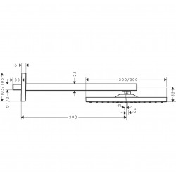  Douche de tête Raindance E300, 1 jet avec bras de douche, chromé (26238000)