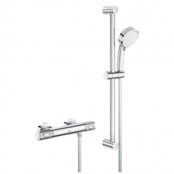Grohe Grohtherm 1000 performance, mitigeur thermostatique douche 1/2" avec ensemble de douche, chrome (34787000)