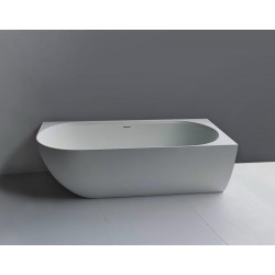 Swiss Aqua Technologies Nelly 175x82 cm Baignoire droite Autoportante orientation droite en marbre coulé, sans pieds, blanc (NEL1700P)