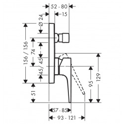 Metropol Set de finition pour mitigeur bain/douche encastré, Bronze brossé (32545140)