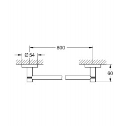  Essentials barre porte-serviettes, hard graphite brossé (40386AL1)