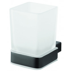 BEMETA Nero Porte-gobelet en verre avec support mural noir (135011010)