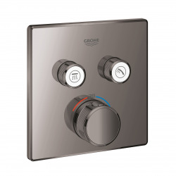 Grohe Grohtherm Smartcontrol Thermostatique pour installation encastrée 2 sorties, Hard graphite (29124A00)