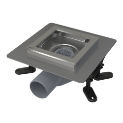 Alca Siphon de sol en acier inoxydable sans grille 130x130mm, piège les mauvaises odeurs