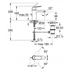 Eurosmart Cosmopolitan - Lot de deux Mitigeurs Monocommande 1/2" Lavabo Taille M (23325000-DUO)