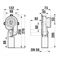  Siphon pour urinoir - fond et dos de vidage (8.9200.3.000.000.1)
