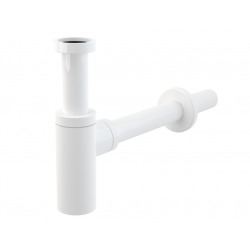 Alca Siphon pour lavabo universel design 100% métal blanc (A400B)