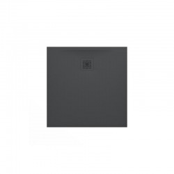 Laufen Pro Receveur de douche en gel coat Marbond extra-plat carré, évacuation sur le côté 90x90, Gris mat H2109560780001