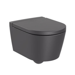 Roca Inspira WC suspendu compact sans bride avec évacuation horizontale, Onyx (A346528640)