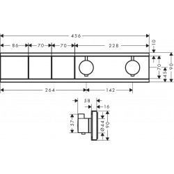RainSelect Module thermostatique encastré avec 2 fonctions, Noir mat (15380670)