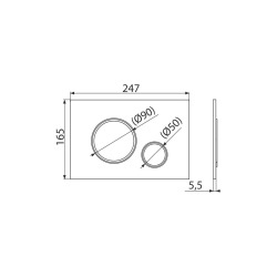 Plaque de commande chrome mat avec contours chrome brillant, double touche (M772)