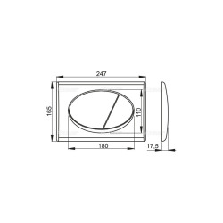 Plaque de commande double touche, Chrome mat (M72)