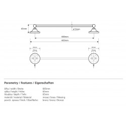 Ricordi Barre porte-serviettes en Laiton, Bronze (OPTIMARIC23BR)