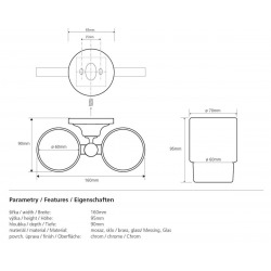 Ricordi Double porte-verre en Laiton, Chrome (OPTIMARIC47CR)