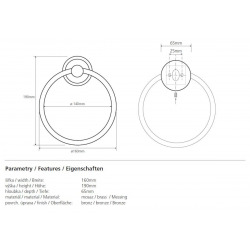 Ricordi Porte-serviettes anneau en Laiton, Bronze (OPTIMARIC60BR)