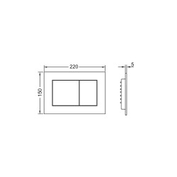 TECEnow Plaque de commande à double touche, Chromé mat (9.240.402)