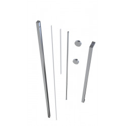 Swiss Aqua Technologies Walk-in Xmotion Set installation de paroi de douche avec profilé, poignée, rails et roulettes, Chrome