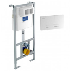 Villeroy & Boch Viconnect Pro Pack Bâti support pour WC suspendu + Plaque de déclenchement double touche chrome (92214461)