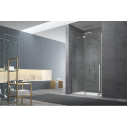 Swiss Aqua Technologies Walk-in X Motion Porte coulissante de douche sans profilés, verre transparent Easy Clean 120x200cm (SIKOWIXM120)