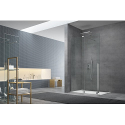 Walk-in X Motion Porte coulissante de douche sans profilés, verre transparent Easy Clean 140x200cm (SIKOWIXM140)