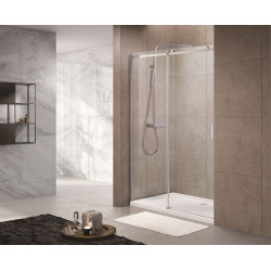 Swiss Aqua Technologies T-Linea Porte coulissante douche verre trempé Easy Clean 120x200cm Ouverture droite à gauche TLDNEW120L01