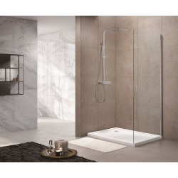 Swiss Aqua Technologies T-Linea Paroi latérale en verre transparent EasyClean + Profilé chrome, 80x200cm (SIKOTLDNEWSTENA80)