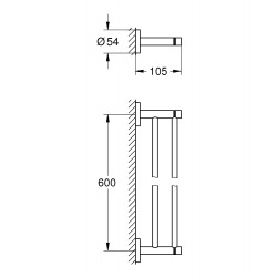 Essentials Double barre porte-serviettes en métal avec fixations cachées, Cool Sunrise (40802GL1)