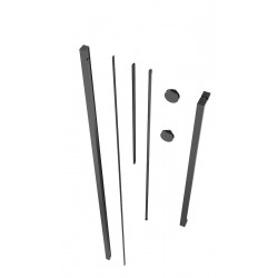 Swiss Aqua Technologies Walk-in Xmotion Set pour installation de paroi de douche avec profilé, poignée, rails et roulettes, Noir