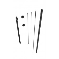 Walk-in Xmotion Set pour installation de paroi de douche avec profilé, poignée, rails et roulettes, Noir