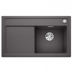Blanco Evier ZENAR 45 S PuraDur en Silgranit 86x51cm avec vidage automatique et égouttoir gauche, Gris Rocher (523785)