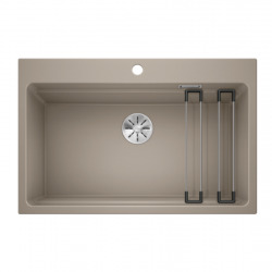 Blanco Evier ETAGON 8 PuraDur en Silgranit 78x51cm avec cuve à étages + 2 rails en inox inclus, Tartufo (525194)