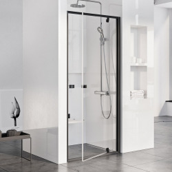 Ravak Pivot PDOP1 Porte de douche 80 x 190cm en verre transparent hydrofuge, finition noire (03G40300Z1)