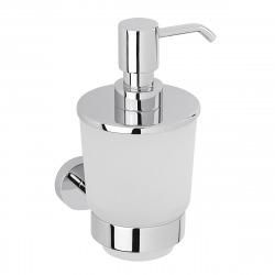 Valeta Distributeur de savon mural en verre et métal, Chrome (VAL99)