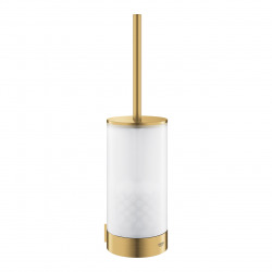 Selection Porte-balais de WC mural en verre et métal avec fixations cachées, Cool Sunrise brossé (41076GN0)