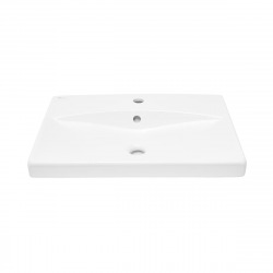 Brevis Lavabo suspendu avec trou pour robinetterie au milieu, 60x45x14cm (SATBRE6045S)