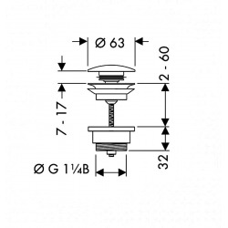 Bonde Push-open pour mitigeurs lavabo et bidet, finition Finishplus, Noir chromé (50100340)