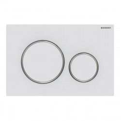 Geberit Sigma20 Plaque de déclenchement double touche, Blanc mat/chrome (115.882.JT.1)